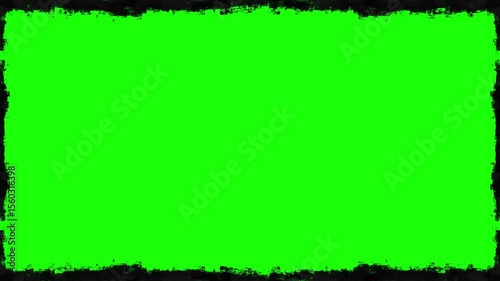 grunge black border on green screen video