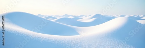 Undulating snowdrifts, soft light, pristine white , snowscape, blizzard