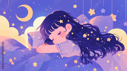 うつ伏せで眠る可愛い女の子