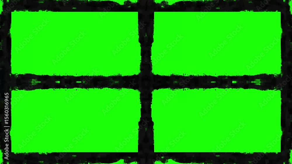 grunge rectangles on green screen video. animation