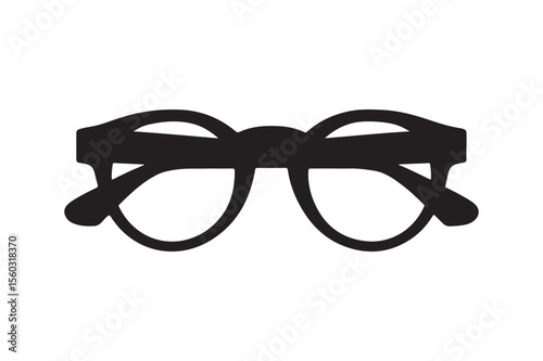 Black Frame Glasses Icon for Vision and Fashion Designs