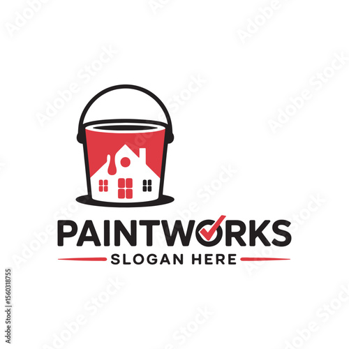Unique house painting service logo Modern and minimalist vector and abstract logo