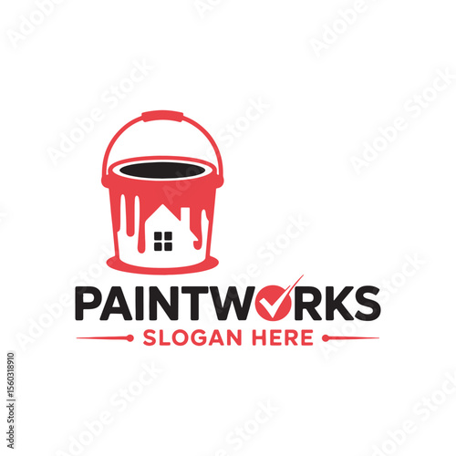 Unique house painting service logo Modern and minimalist vector and abstract logo