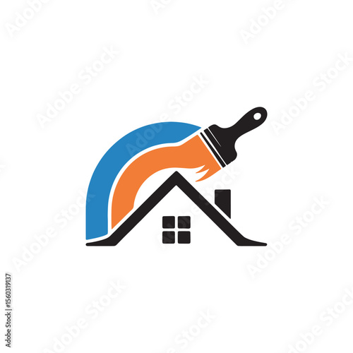 Unique house painting service logo Modern and minimalist vector and abstract logo