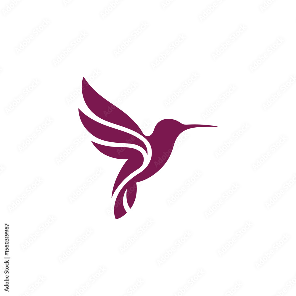 Fototapeta premium Unique humming bird logo Modern and minimalist vector and abstract logo