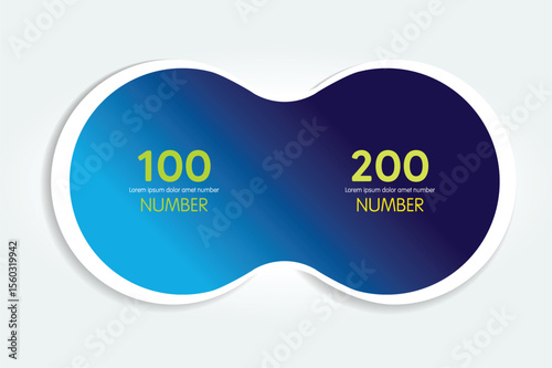 Two elements scheme, diagram. Infographic template.