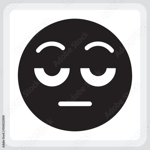 Funny dead-eyed robot emoticon with sticking out tongue.