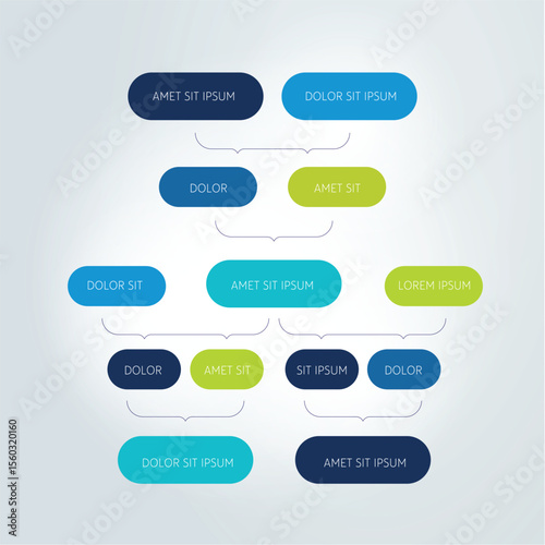 Infographics flowchart. Colored shadows scheme.