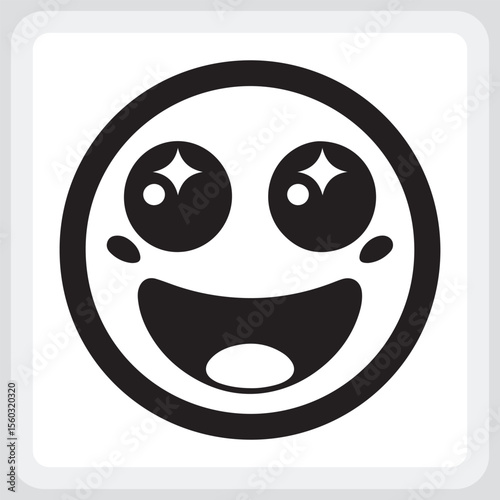 Funny dead-eyed robot emoticon with sticking out tongue.