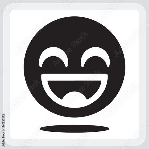 Funny dead-eyed robot emoticon with sticking out tongue.