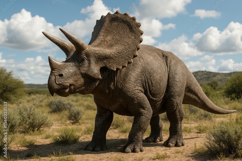 Fototapeta premium Majestic triceratops in nature