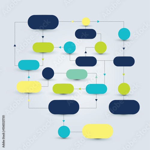 Empty Flow chart scheme. Infographics elements. Vector design.