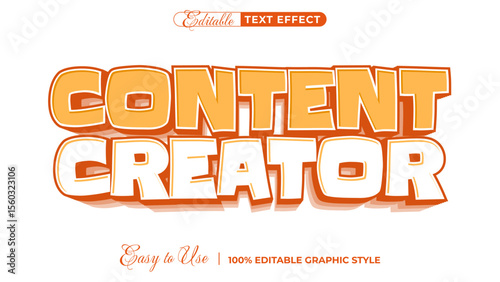 3d content creator text style effect template editable text effect