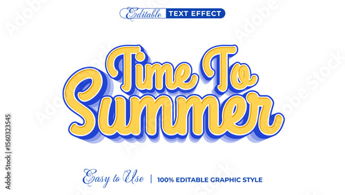 time to summer text style effect template editable text effect