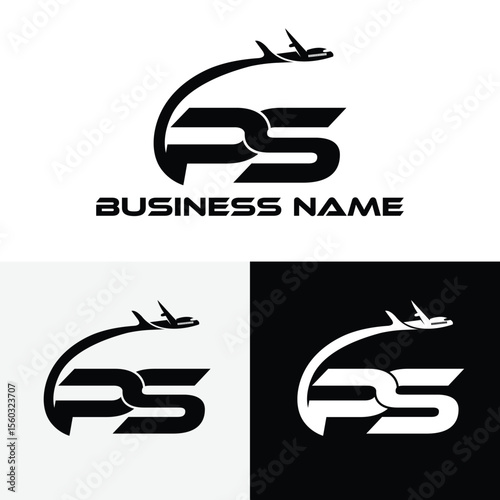 PS travel logo design, PS y2k logo, PS y2k vector, PS aeroplane logo, PS monogram logo collection