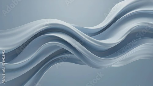 Elegant Wavy Abstract Design with Smooth Gray and White Flowing Forms Against Gradient Background