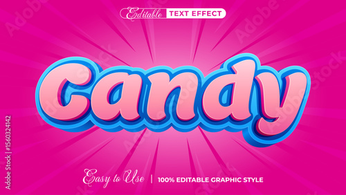 3d candy text style effect template editable text effect