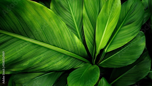 abstract green leaf texture nature background tropical leaf