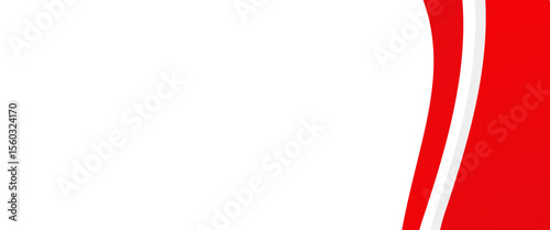 Vector red line background curve element with white space for text and message design, overlapping layers. Eps10
