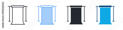 Backdrop Icon Set Multiple Style. Designed In Outline, Blue, Glyph, Dual Tone