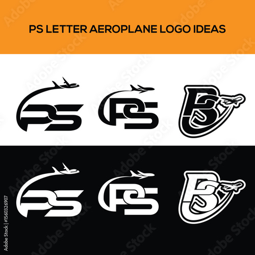 PS travel logo design, PS y2k logo, PS y2k vector, PS aeroplane logo, PS monogram logo collection