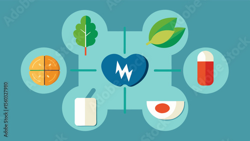 A nutrientdense meal plan for individuals with migraines incorporating magnesium riboflavin and omega3s to reduce frequency and severity of headaches.. Vector illustration