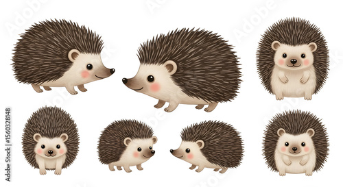 Wallpaper Mural Cute Hedgehogs Collection on Transparent Background Illustration Torontodigital.ca