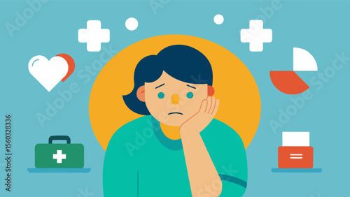 A caregiver frantically searching for resources and support to manage the financial burden of their loved ones medical expenses feeling hopeless and overwhelmed by the mounting. Vector illustration