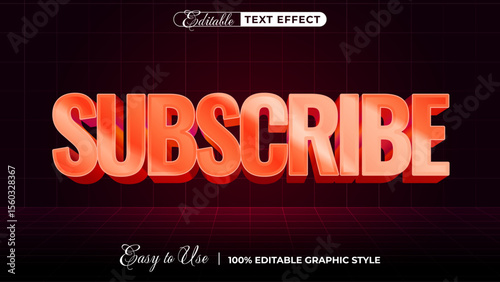 3d subscribe text style effect template editable text effect
