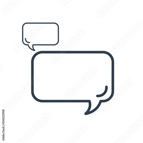 Flat vector icon of a speech bubble for chat or message apps, minimal modern design with clear outline