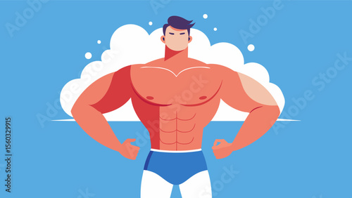 A fitness magazine cover featuring a male athlete with a muscular build and cellulite promoting the idea that even fit and healthy individuals have imperfections.. Vector illustration