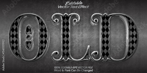 Old Vector Text Effect Editable Alphabet Ancient