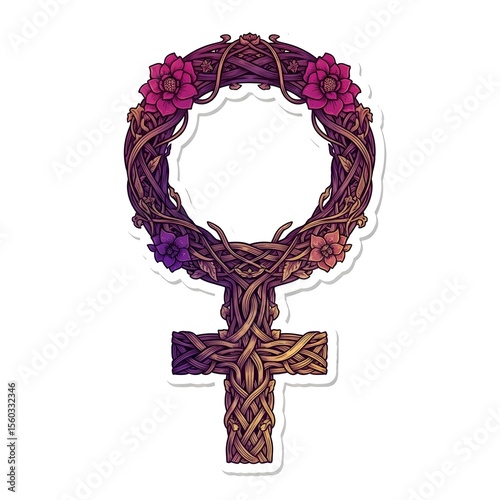 International Women's Day Floral Venus Symbol