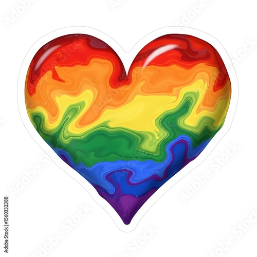 Pride Month Liquid Rainbow Heart