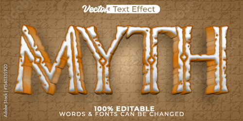 Myth Vector Text Effect Editable Alphabet Tale Folklore Story Ancient