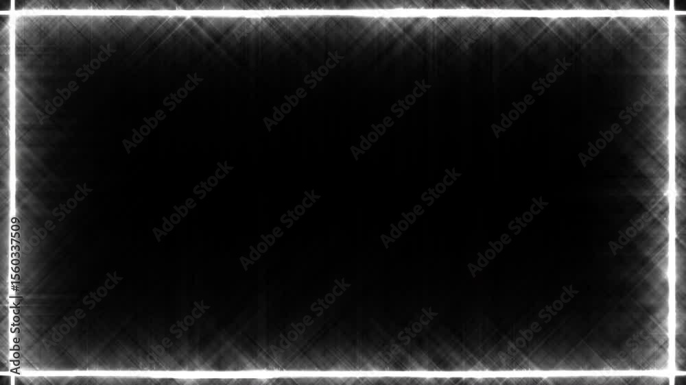 Frame glittering rectangular neon glowing shape