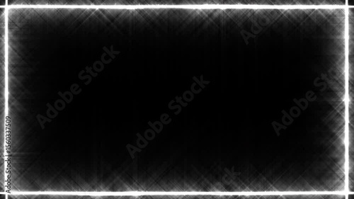 Frame glittering rectangular neon glowing shape