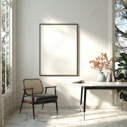 Wallpaper Mural Modern minimalist interior with empty frame (8) Torontodigital.ca