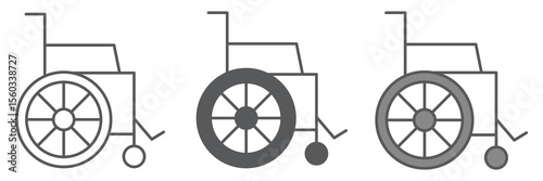 Wheelchair icon collection, disability and help, wheelchair sign vector set graphics, editable stroke linear icon, eps 10