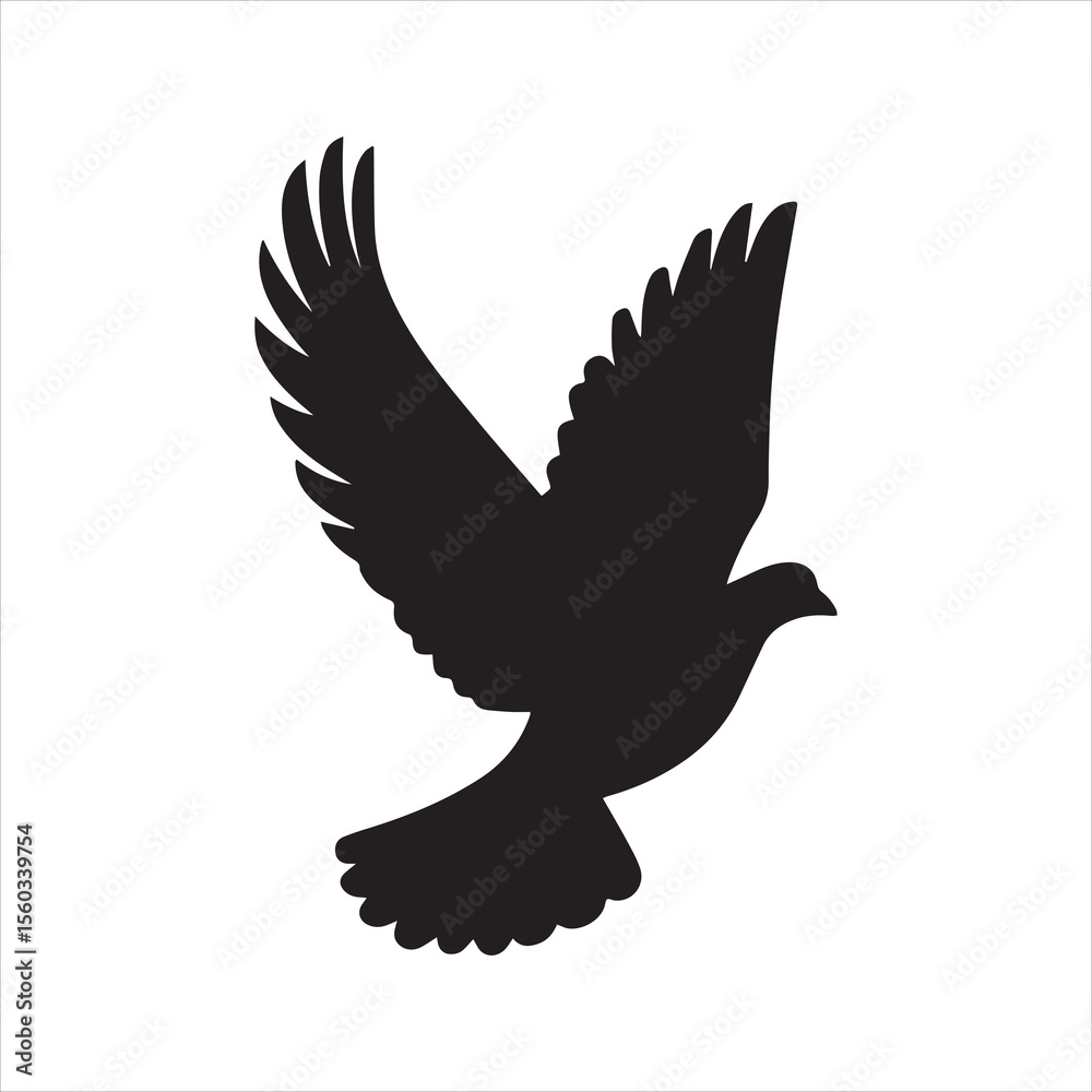Obraz premium Flying Dove Silhouette Icon Vector Bird Illustration