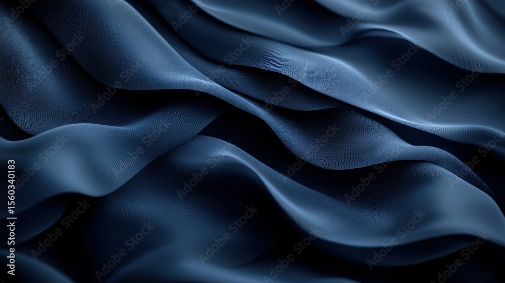 Obraz premium Deep blue flowing fabric texture
