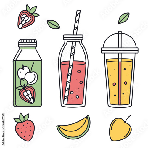 Clean and Colorful Healthy Drink Bottles

