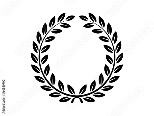 Elegant Laurel Wreath Design Circular Frame with Leaves for Logos and Awards