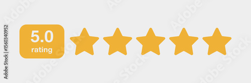 Five-Star Rating  Illustrative Design of Perfect Customer Feedback