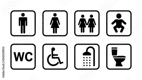 Inclusive Restroom Sign Icons Accessible, Gender-Neutral, and Family-Friendly Designs