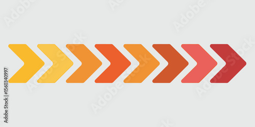 Colorful Gradient Arrow Set Progression, Next Steps, and Forward Movement Graphics