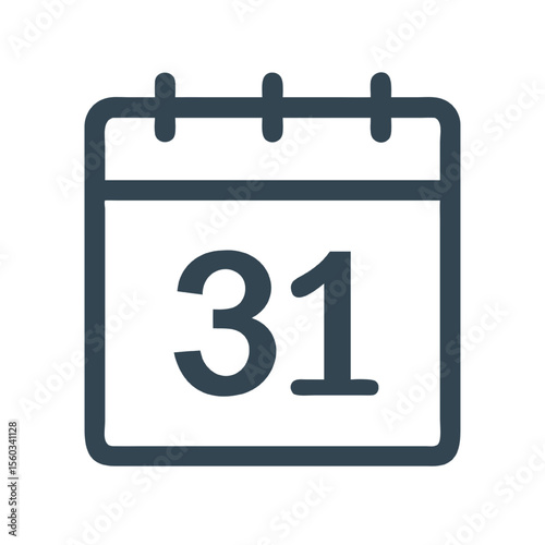 Clean Calendar Icon Date 31 - Simple Design