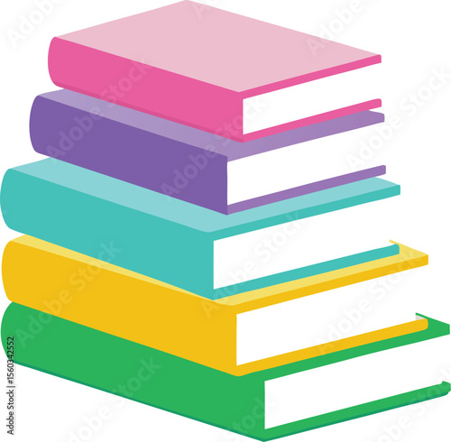 Stack of colorful books illustration