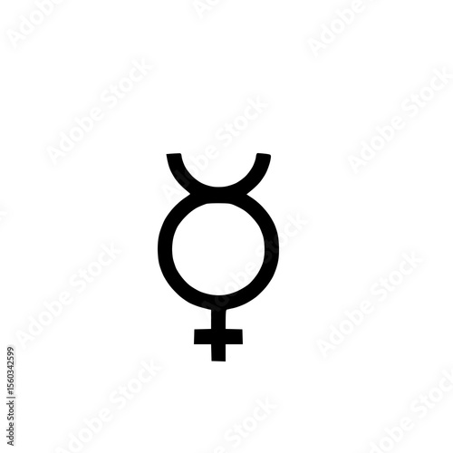 Mercury Symbol- Alchemy and Astrology icon of spirit and transformation.