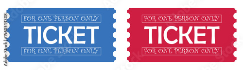 Simple Vector Tickets in Two Colors Illustration